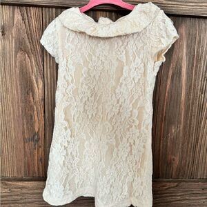 Girls cream lace dress